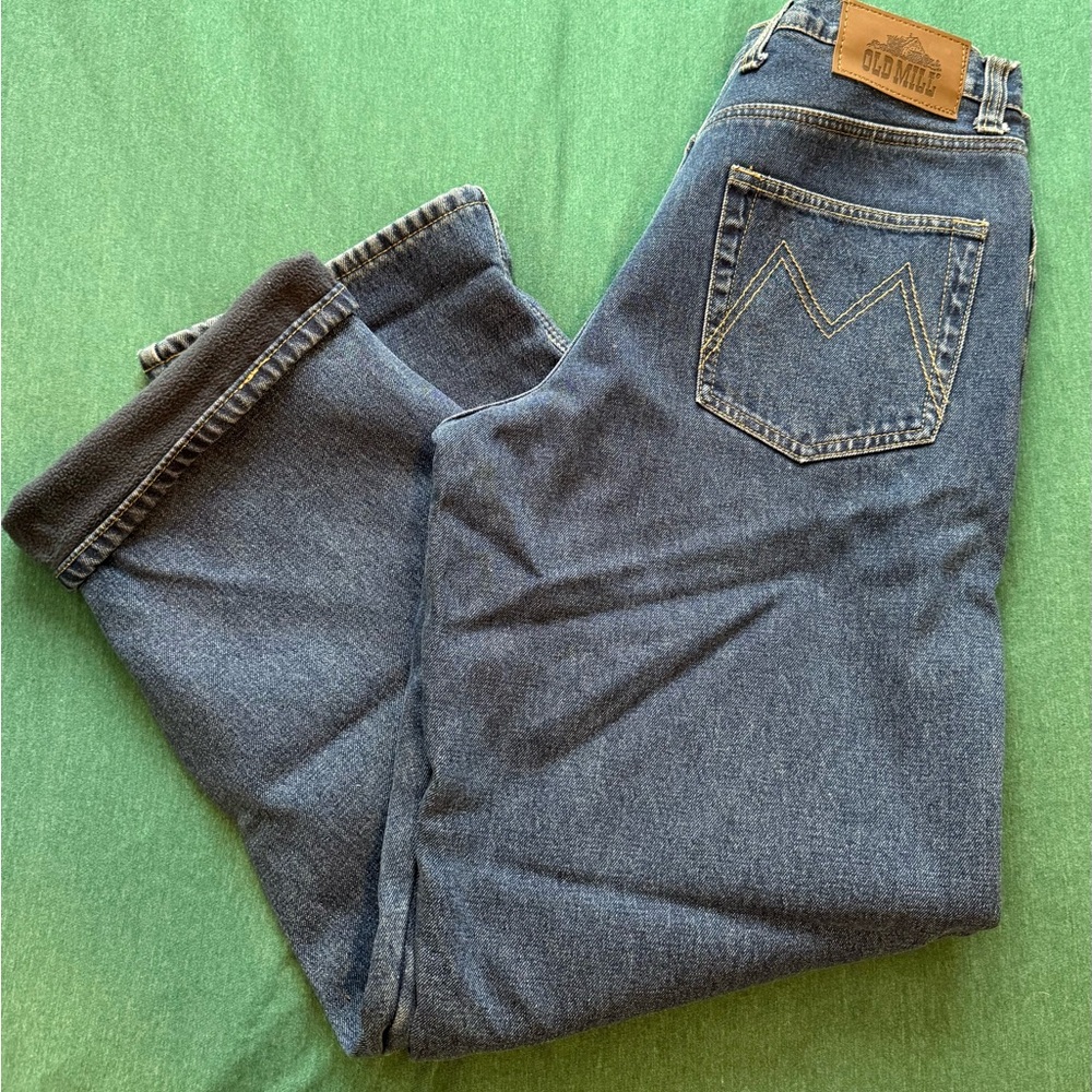 Old Mill Men's Relaxed Fit 36x34 fleece lined Jeans